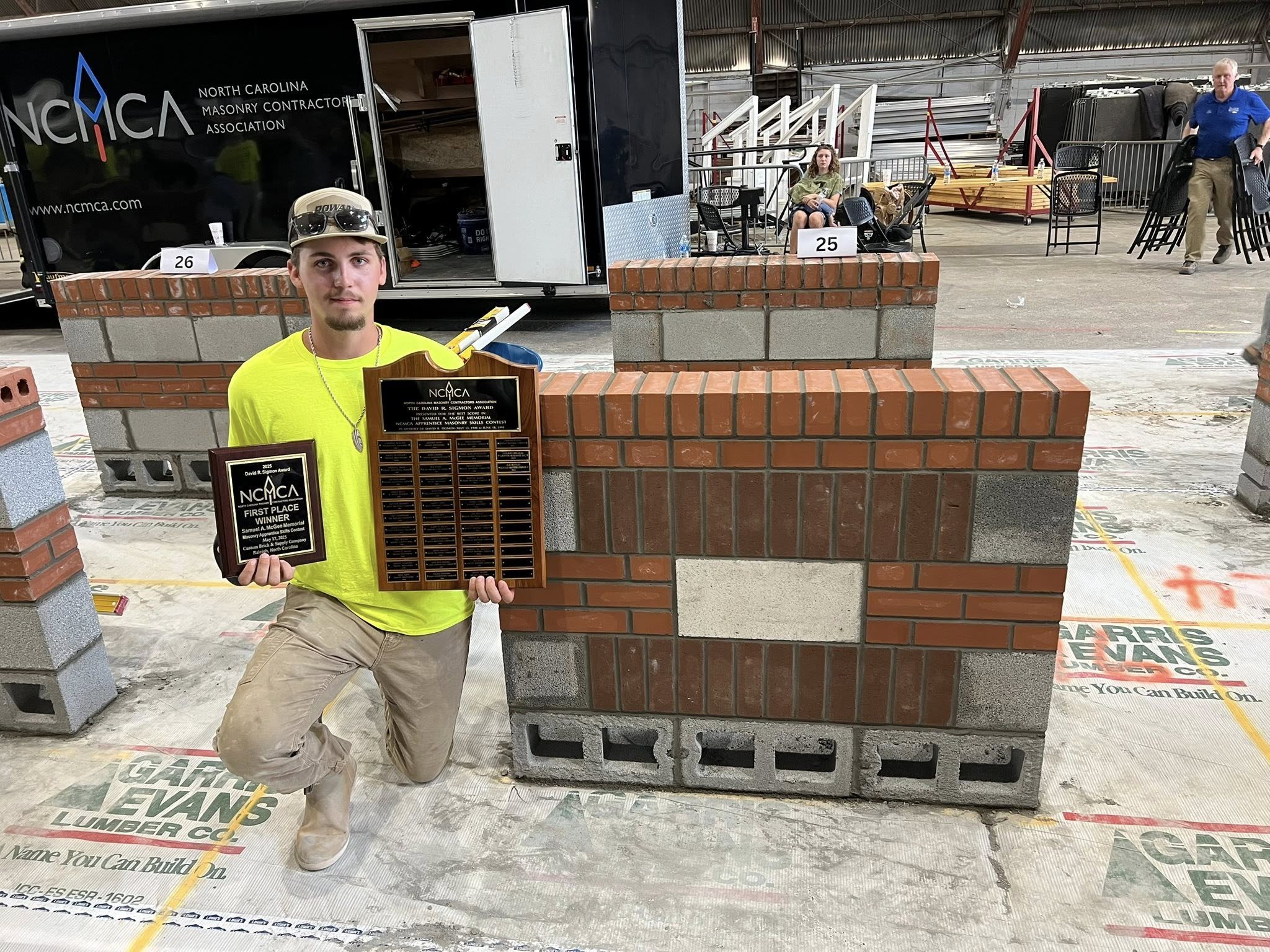 First place winner at the NCMCA Sam McGee Masonry Skills Contest